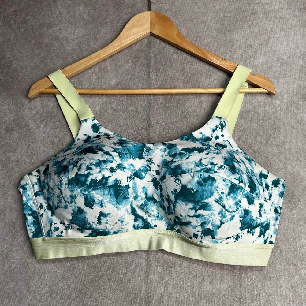 ThirdLove Kinetic Sports Bra 38E Teal White Tie Dye High Impact Adjustable
